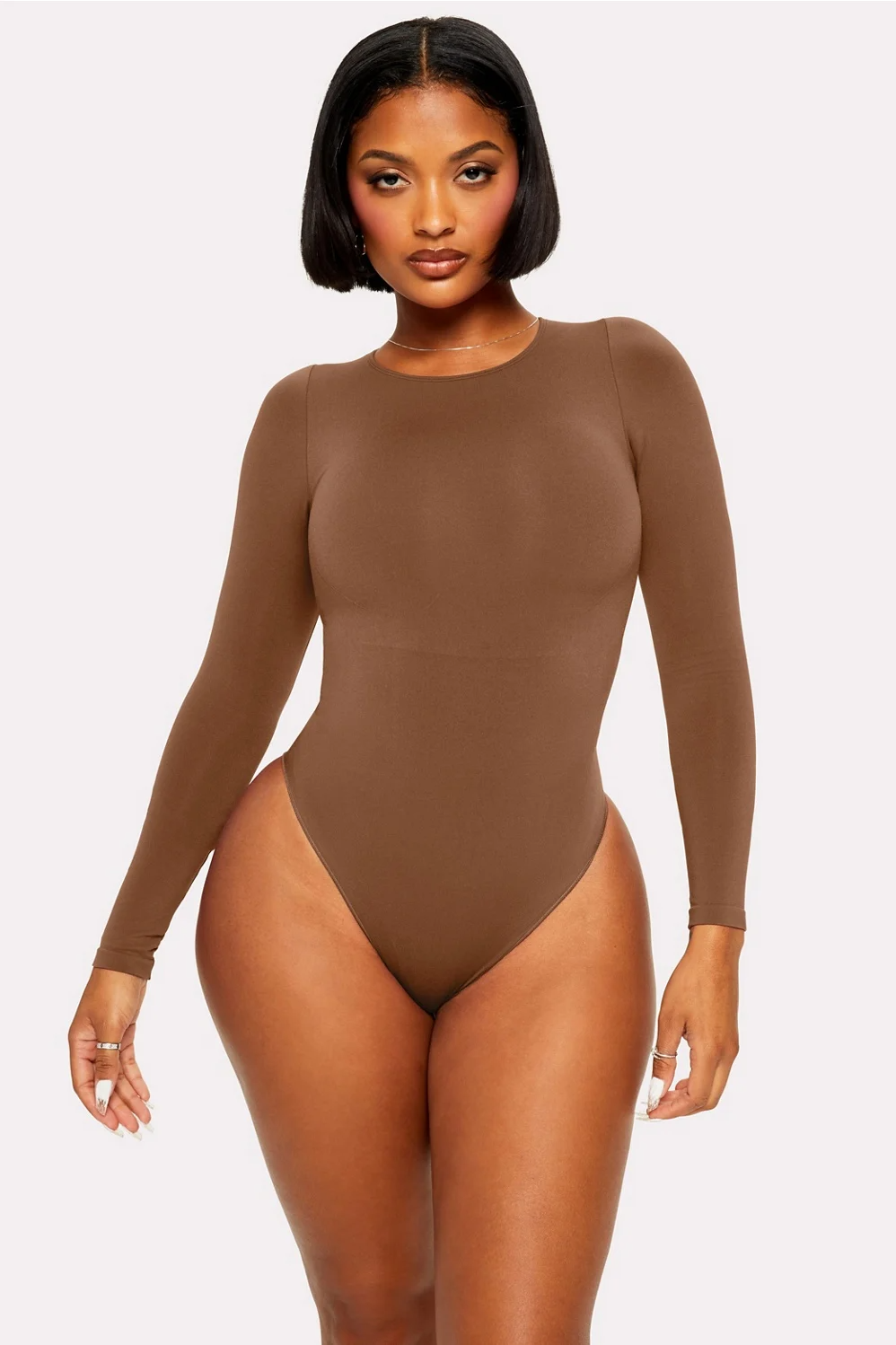 Shapewear Long Sleeve Thong Bodysuit