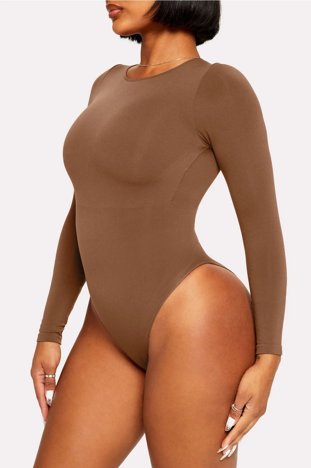 Shapewear Long Sleeve Thong Bodysuit