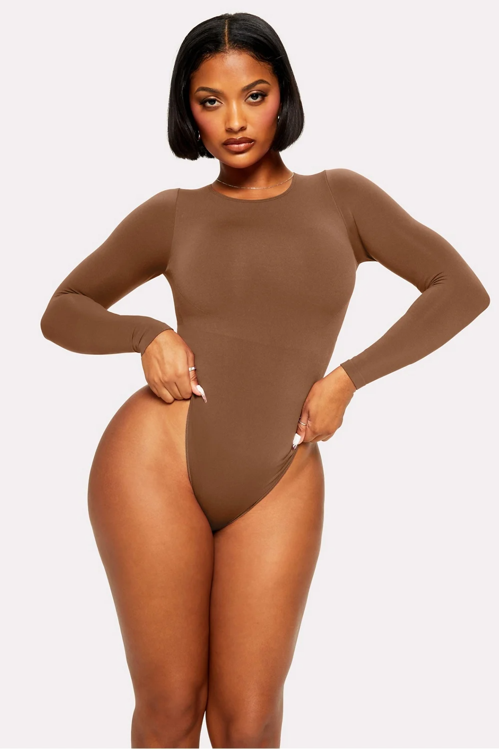 Shapewear Long Sleeve Thong Bodysuit