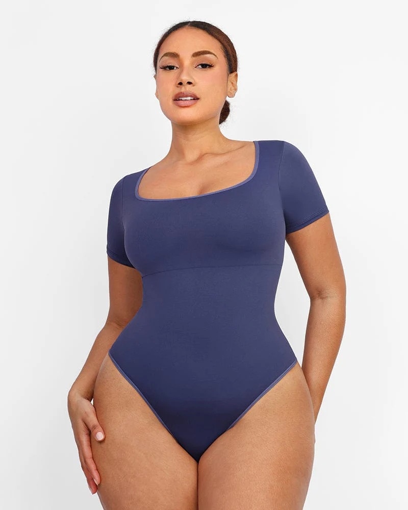 Shapewear Slimming and Comfortable Bodysuit with Round Neck and Thong