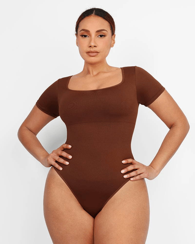 Shapewear Slimming and Comfortable Bodysuit with Round Neck and Thong