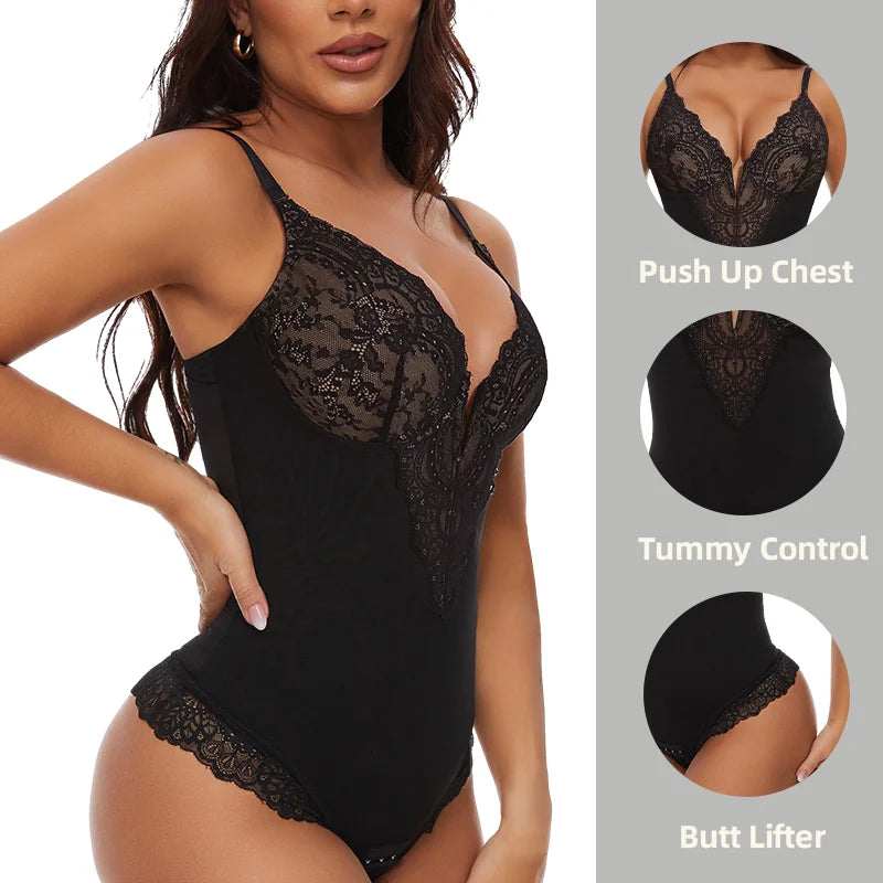 Elegant Comfortable Shaping Laced Bodysuit