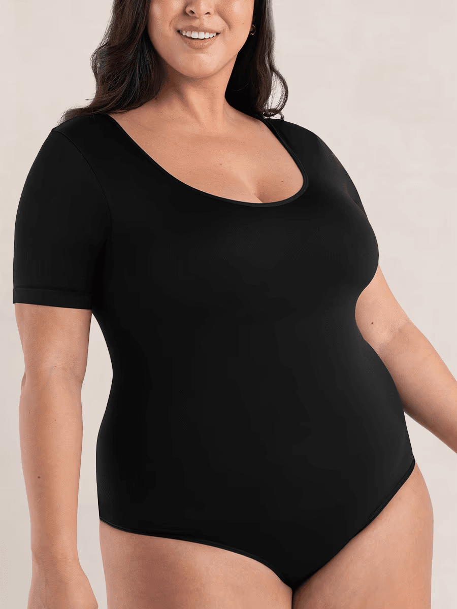 Shapewear Slimming and Comfortable Bodysuit with Round Neck and Thong