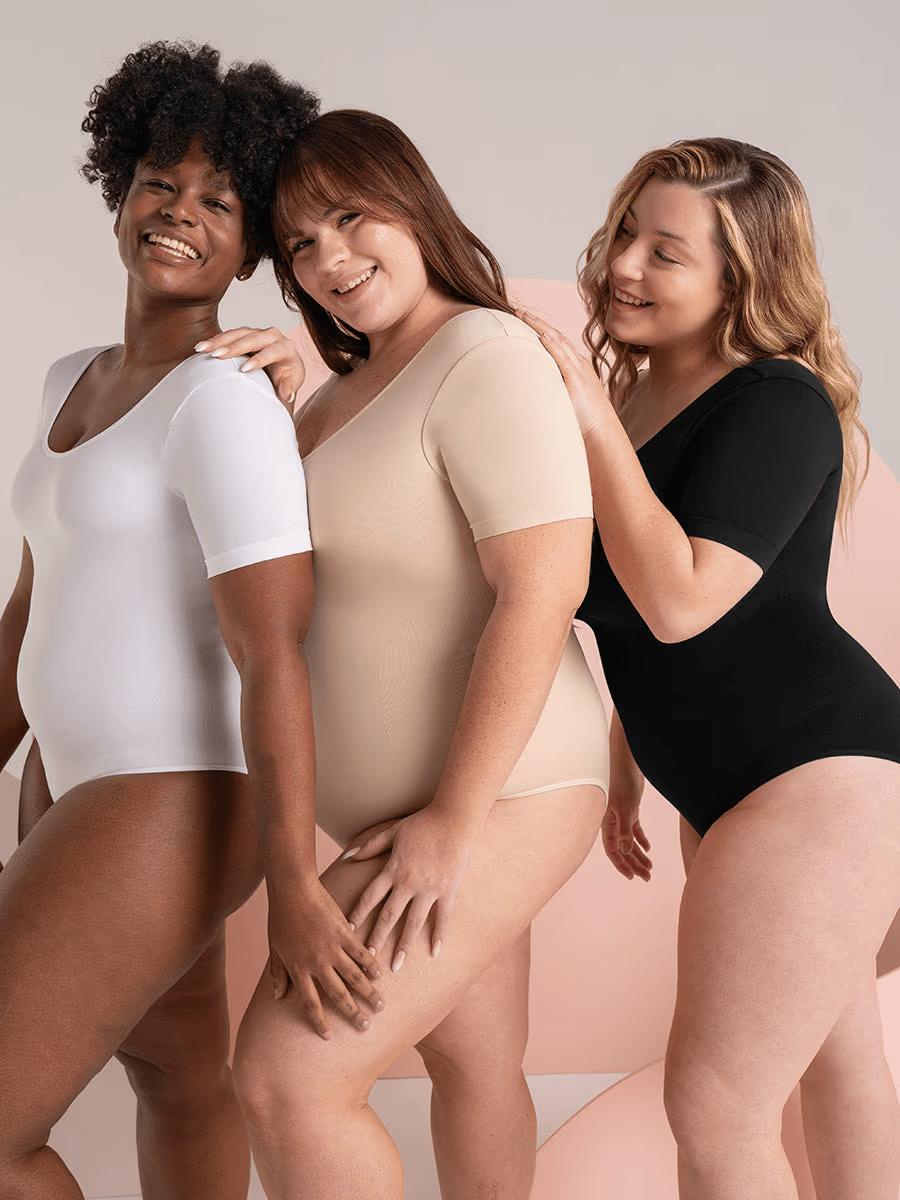 Shapewear Slimming and Comfortable Bodysuit with Round Neck and Thong